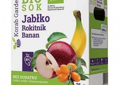 sok jabłko banan rokitnik bio Korab Garden 3 l